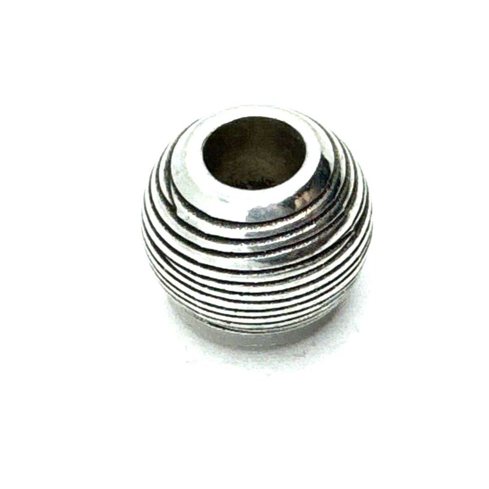 Brighton Eternity Striped Stripes Pattern Silver Spacer Bead